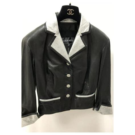 veste chanel noire prix|veste Chanel cuir.